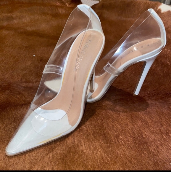 Public Desire Shoes - Public Desire - clear off white pumps